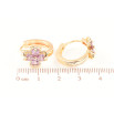 Серьги Xuping M&L Цвет 18K колечки Цветочки с сиреневыми кристаллами фото №2