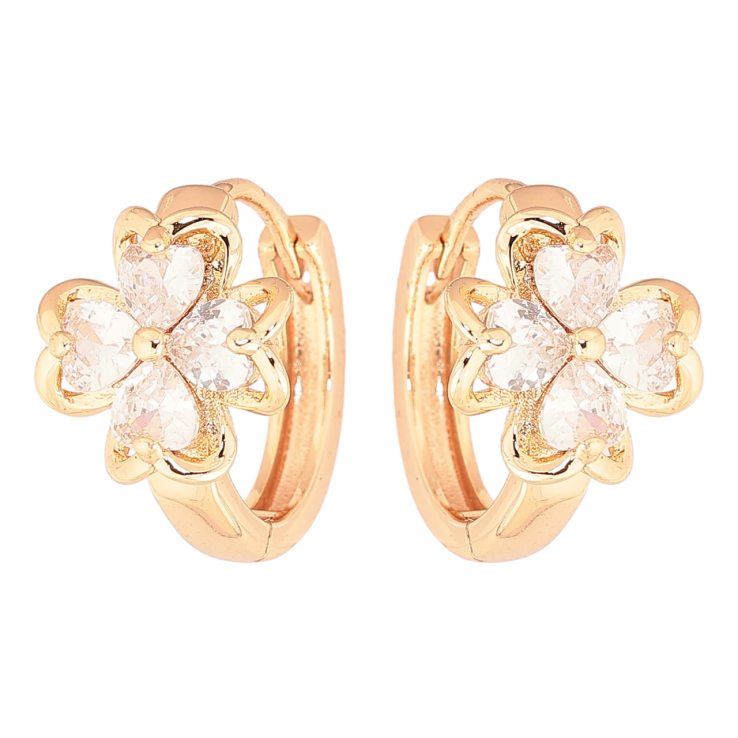 Сережки Xuping M&L Колір 18K колечка «Квіточки з кристалами» фото №11