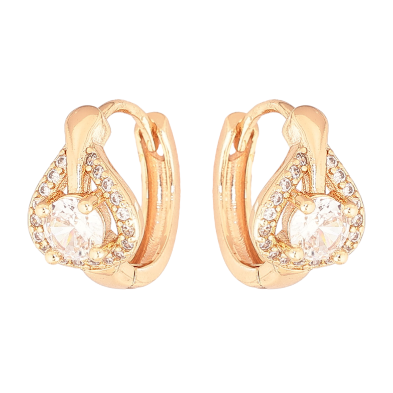 Серьги Xuping M&L Цвет 18K колечки Узор с кристаллами фото №1 Серьги Xuping M&L Цвет 18K колечки Узор с кристаллами фото №1