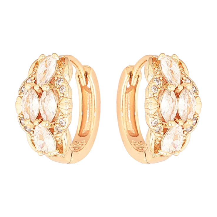 Серьги Xuping M&L Цвет 18K колечки Узор с кристаллами фото №4 Серьги Xuping M&L Цвет 18K колечки Узор с кристаллами фото №4