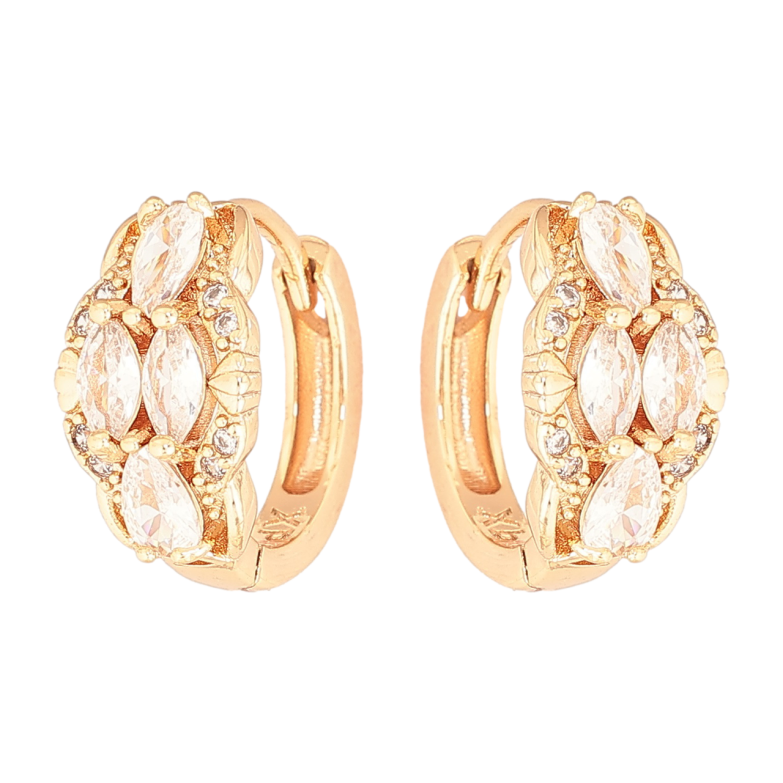 Сережки Xuping M&L Колір 18K колечка «Візерунок з кристалами» фото №1