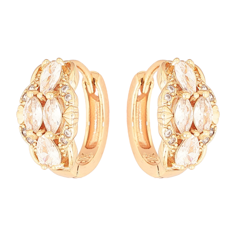 Серьги Xuping M&L Цвет 18K колечки Узор с кристаллами фото №1