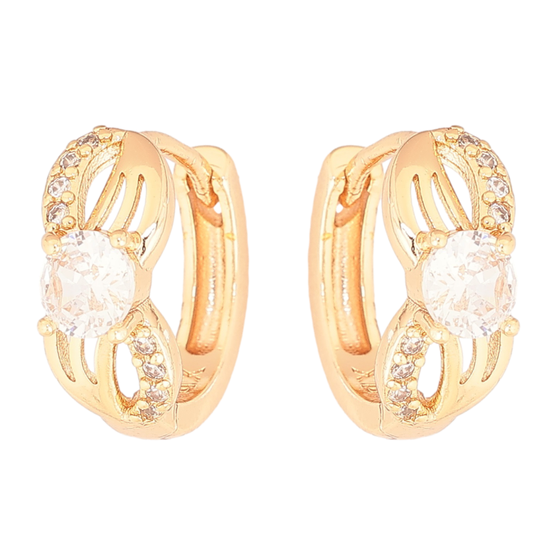 Серьги Xuping M&L Цвет 18K колечки Узор с кристаллами фото №1