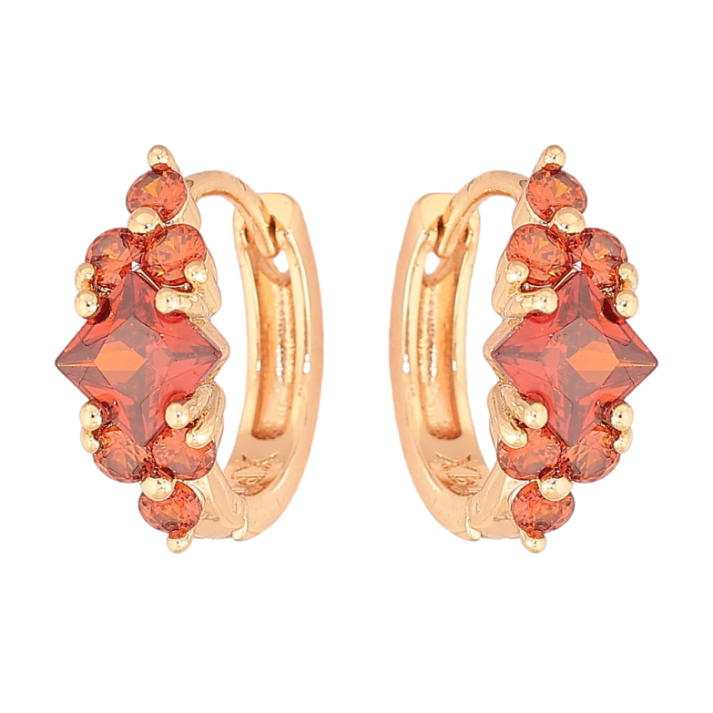 Сережки Xuping M&L Колір 18K колечка «Візерунок з червоними кристалами» фото №1 Сережки Xuping M&L Колір 18K колечка «Візерунок з червоними кристалами» фото №1