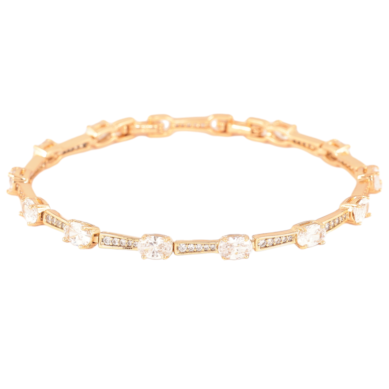 Браслет Xuping Позолота 18K «Доріжка кристалів» розмір з доп. замком 17,19см х 3-4мм фото №1