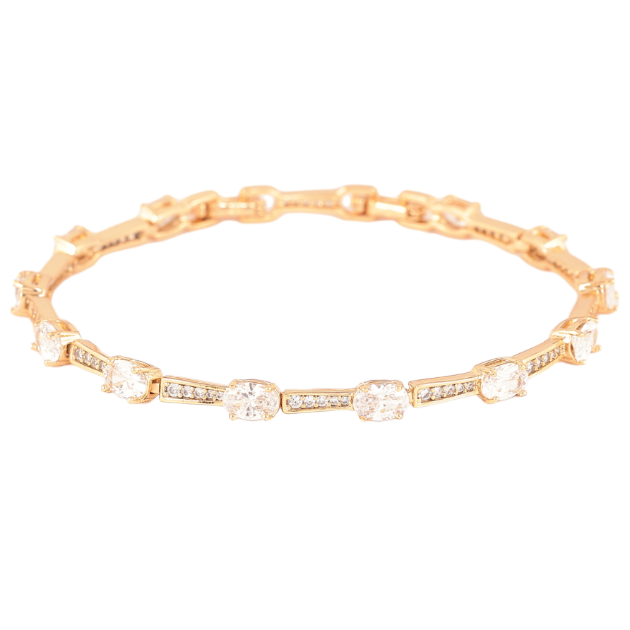 Браслет Xuping Позолота 18K Дорожка кристаллов размер с доп. замком 17,19см х 3-4мм фото №1