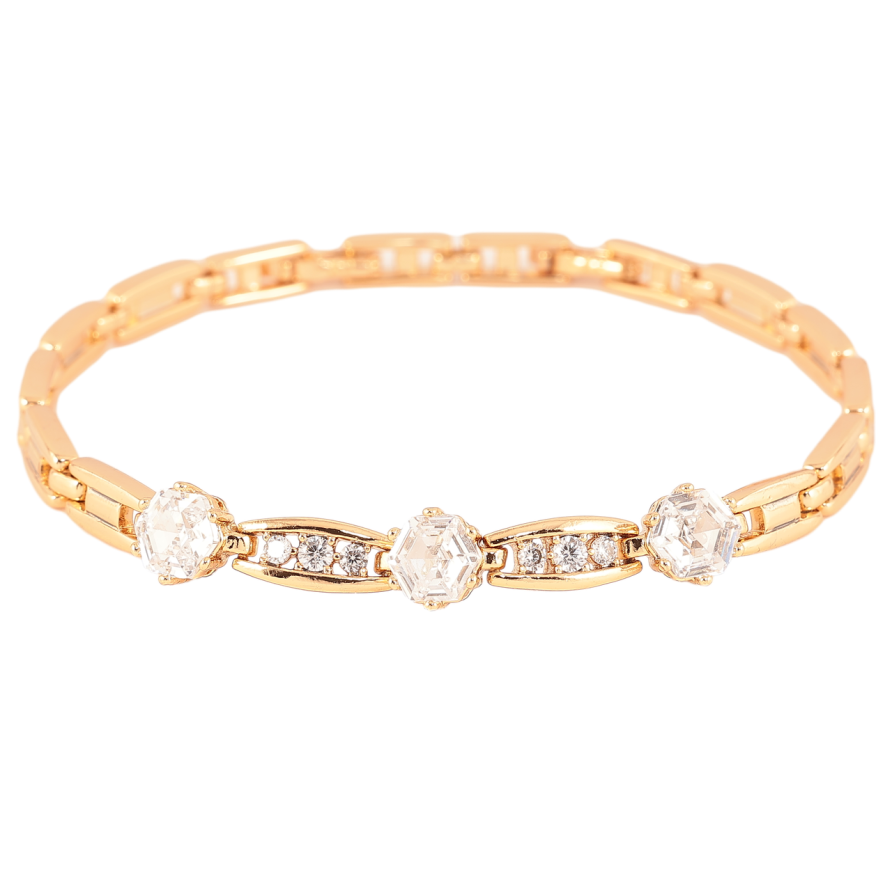 Браслет Xuping Позолота 18K Узор с кристаллами размер с доп. замком 18,20см х 5-7мм фото №1 Браслет Xuping Позолота 18K Узор с кристаллами размер с доп. замком 18,20см х 5-7мм фото №1