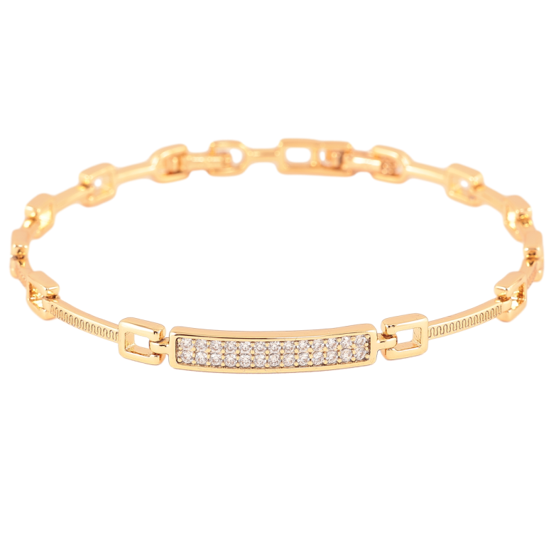 Браслет Xuping Позолота 18K «Візерунок з кристалами» розмір з доп. замком 17.5,19.5см х 2-5мм фото №1