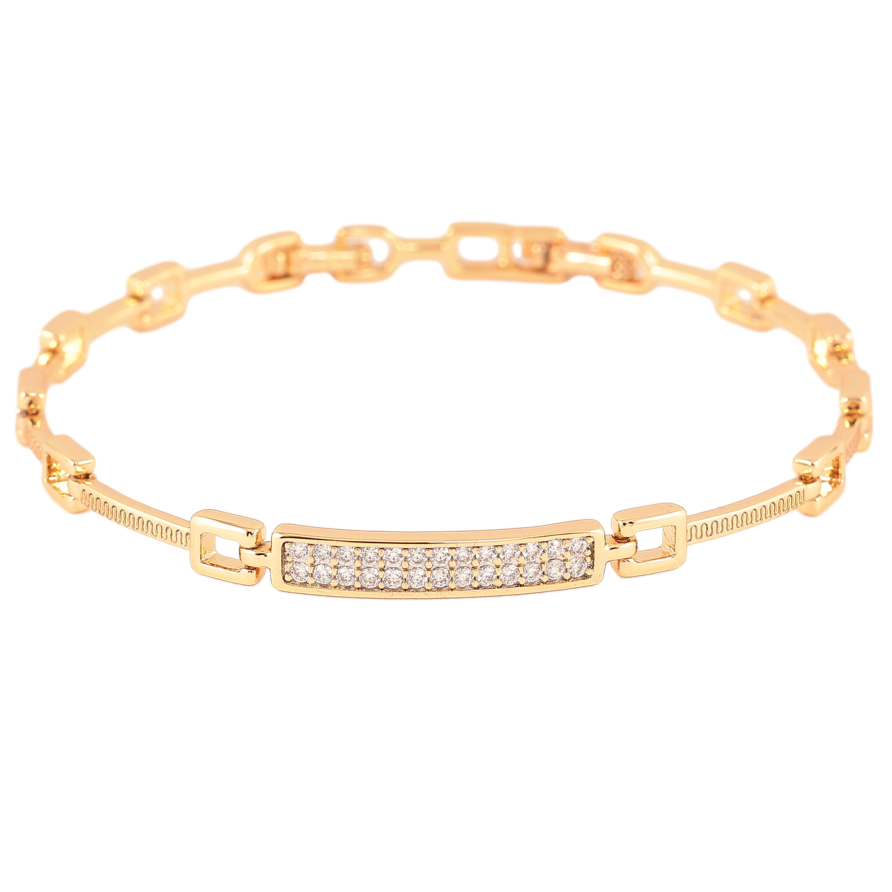 Браслет Xuping Позолота 18K Узор с кристаллами размер с доп. замком 17.5,19.5см х 2-5мм фото №1