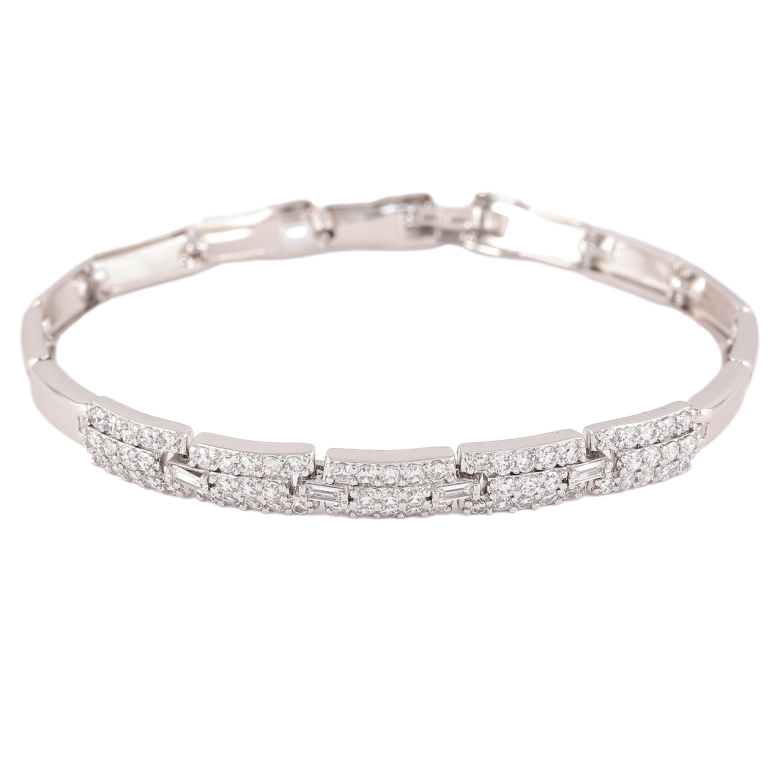 Браслет Xuping Родий Инкрустация кристаллами длинна 18.5см х 4-6мм фото №8