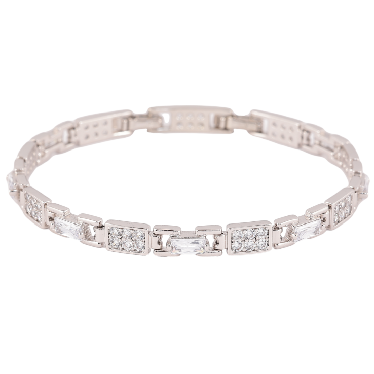 Браслет Xuping Родий Узор с кристаллами длинна с доп. замком 17,19см х 5мм фото №25 Браслет Xuping Родий Узор с кристаллами длинна с доп. замком 17,19см х 5мм фото №25