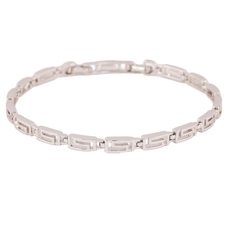 Браслет Xuping Родий Греческий орнамент длинна с доп. замком 18,20см х 4мм фото №1 Браслет Xuping Родий Греческий орнамент длинна с доп. замком 18,20см х 4мм фото №1