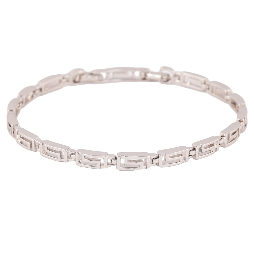 Браслет Xuping Родий Греческий орнамент длинна с доп. замком 18,20см х 4мм фото №1 Браслет Xuping Родий Греческий орнамент длинна с доп. замком 18,20см х 4мм фото №1