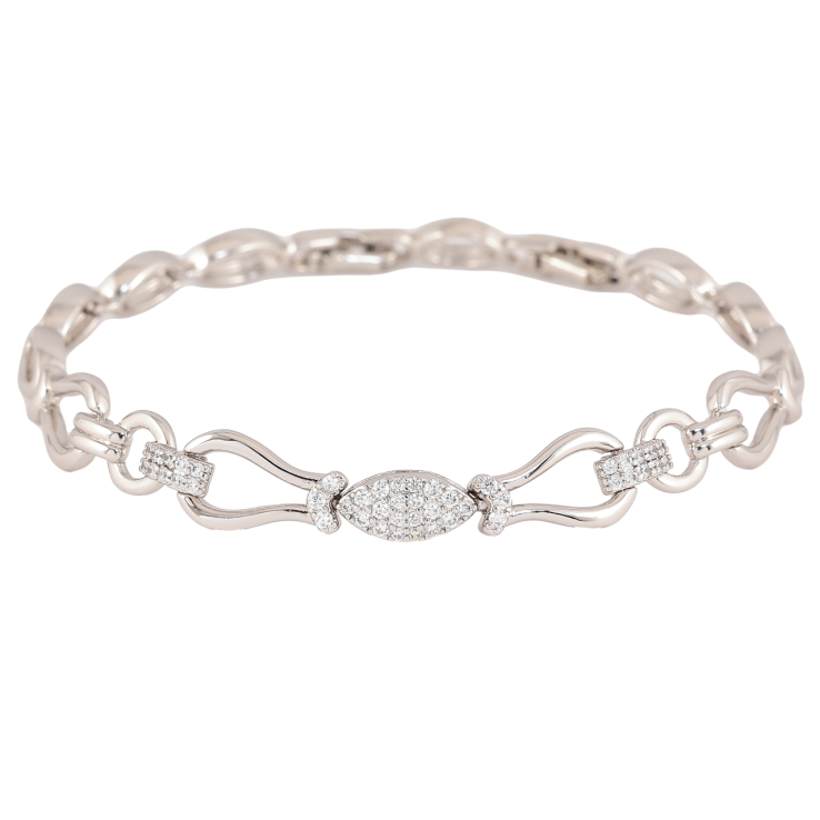 Браслет Xuping Родий Декоративный узор с кристаллами длинна с доп. замком 18,20см х 6-9мм фото №6 Браслет Xuping Родий Декоративный узор с кристаллами длинна с доп. замком 18,20см х 6-9мм фото №6