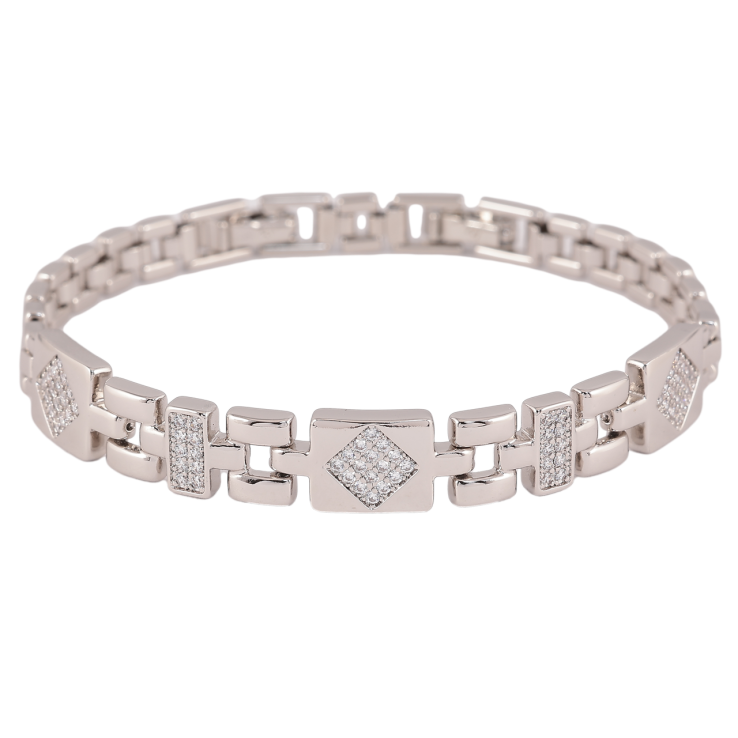 Браслет Xuping Родий Узор с кристаллами длинна с доп. замком 17,19см х 6-9мм фото №4 Браслет Xuping Родий Узор с кристаллами длинна с доп. замком 17,19см х 6-9мм фото №4