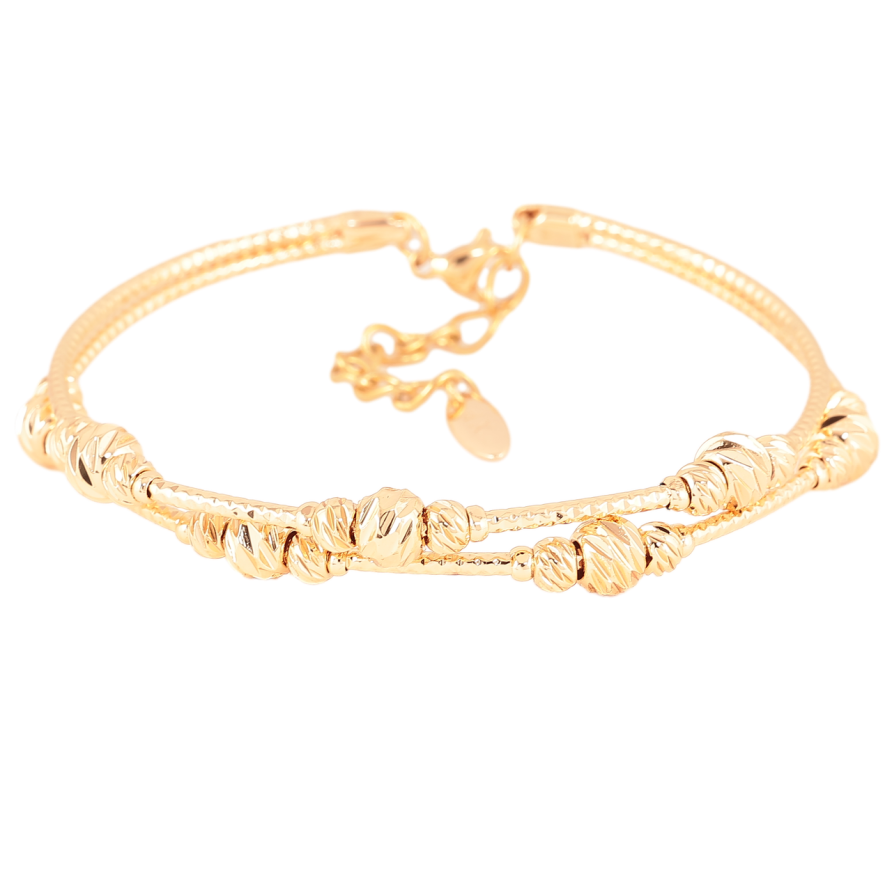 Браслет Xuping M&L Колір 18K «Дві жорсткі каблучки з намистинами» ø 5,7см + 3,5см дод. ланцюжок фото №1 Браслет Xuping M&L Колір 18K «Дві жорсткі каблучки з намистинами» ø 5,7см + 3,5см дод. ланцюжок фото №1