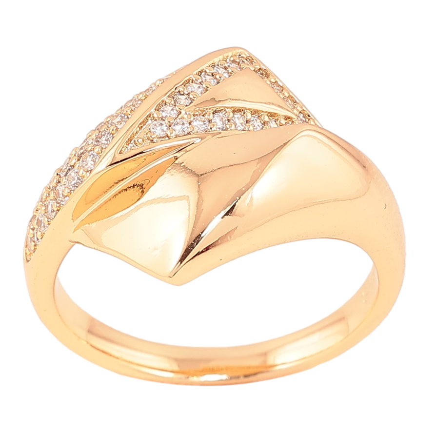 Каблучка Xuping Позолота 18K «Візерунок з кристалами» фото №1