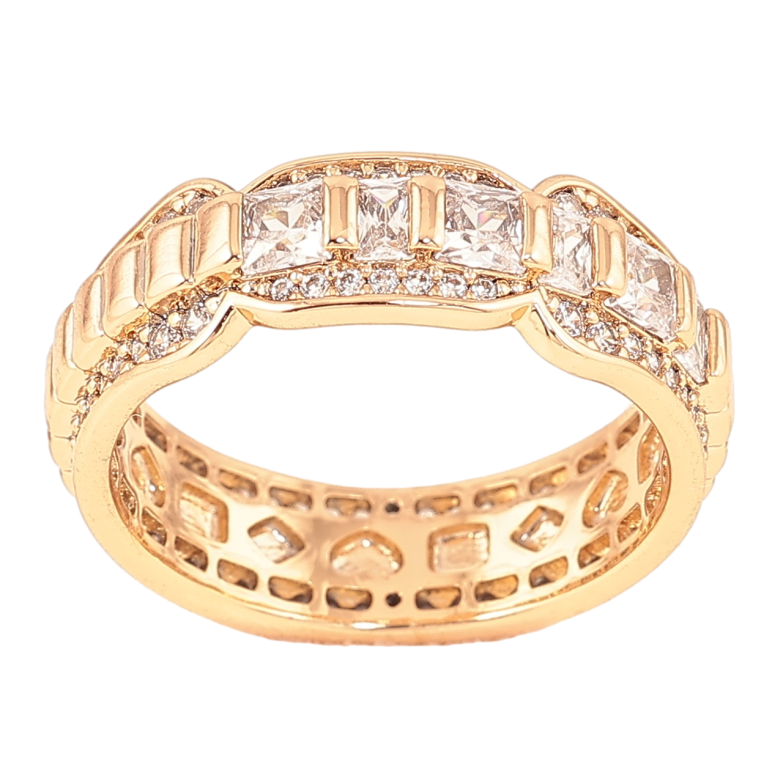 Каблучка Xuping Позолота 18K «Візерунок з кристалами» фото №1 Каблучка Xuping Позолота 18K «Візерунок з кристалами» фото №1