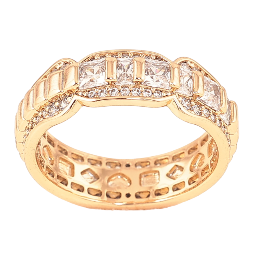 Каблучка Xuping Позолота 18K «Візерунок з кристалами» фото №1 Каблучка Xuping Позолота 18K «Візерунок з кристалами» фото №1