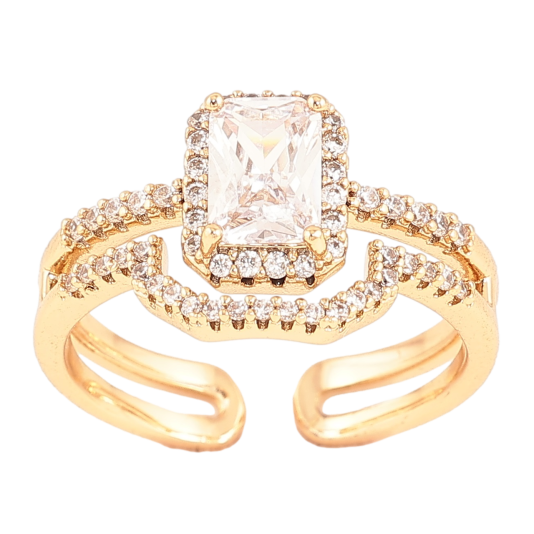 Кольцо Xuping Позолота 18K Инкрустация кристаллами фото №1 Кольцо Xuping Позолота 18K Инкрустация кристаллами фото №1