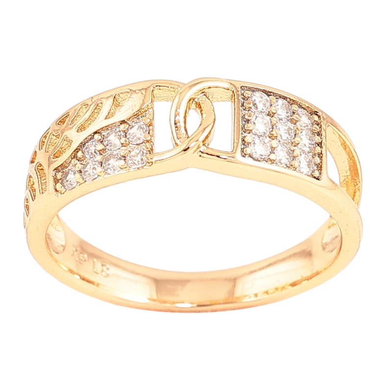 Каблучка Xuping Позолота 18K «Візерунок з кристалами» фото №1 Каблучка Xuping Позолота 18K «Візерунок з кристалами» фото №1