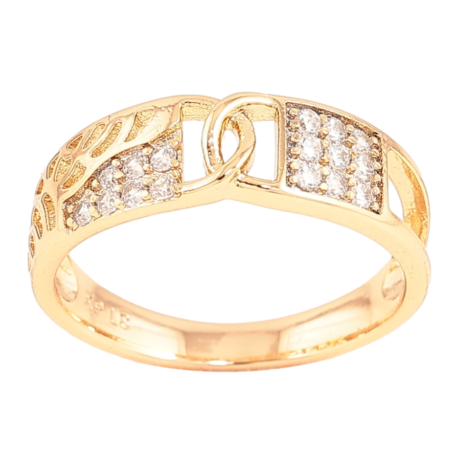 Кольцо Xuping Позолота 18K Узор с кристаллами фото №1 Кольцо Xuping Позолота 18K Узор с кристаллами фото №1