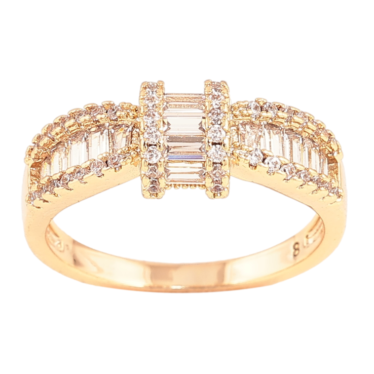 Кольцо Xuping Позолота 18K Узор с инкрустацией кристаллами фото №2 Кольцо Xuping Позолота 18K Узор с инкрустацией кристаллами фото №2