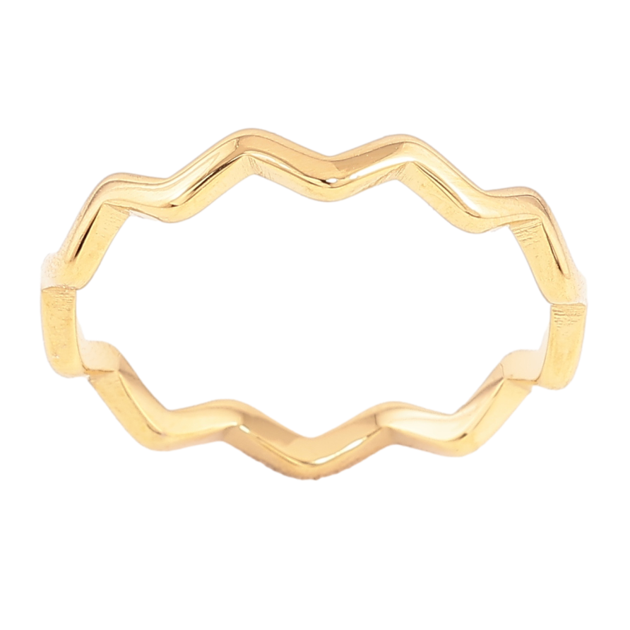 Кольцо Xuping TTM Stainless Steel Цвет 14К Волна фото №1