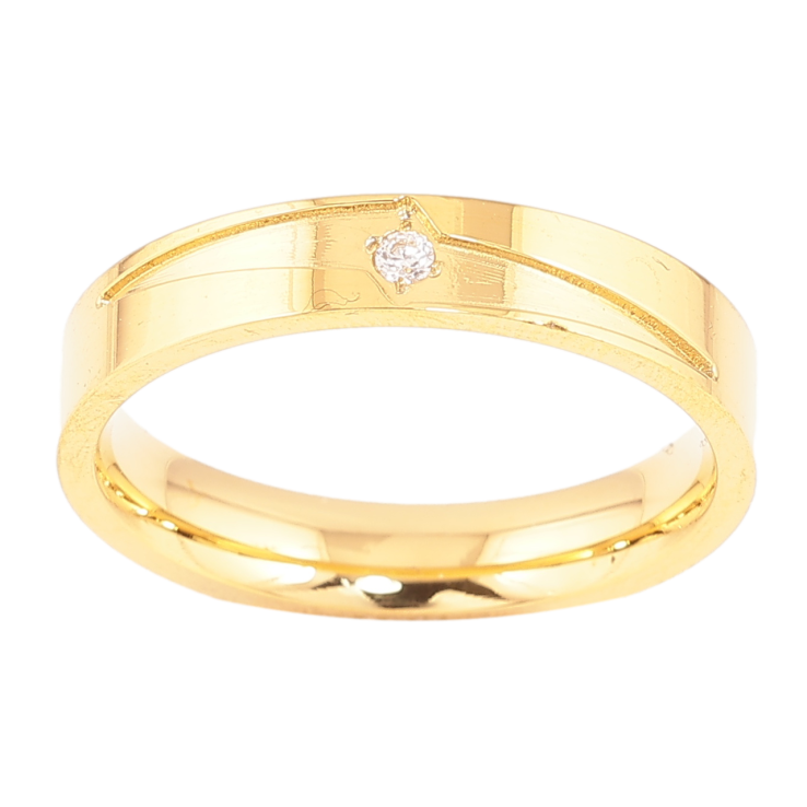 Каблучка Xuping TTM Stainless Steel Колір 14К Візерунок з кристалом, шир. 4мм фото №16