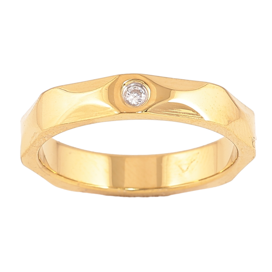 Кольцо Xuping TTM Stainless Steel Цвет 14К Узор с кристаллом, шир. 4мм фото №1