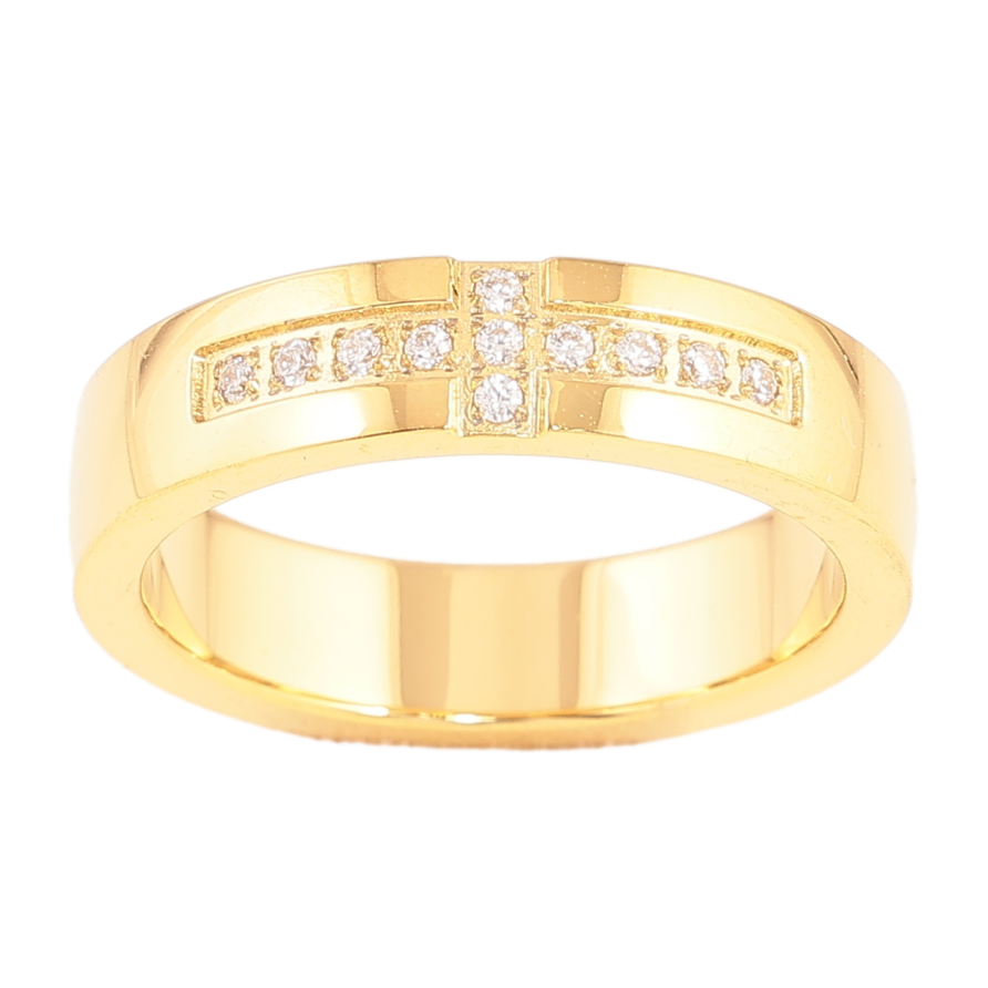 Кольцо Xuping TTM Stainless Steel Цвет 14К Узор кристаллами, шир. 5мм фото №1 Кольцо Xuping TTM Stainless Steel Цвет 14К Узор кристаллами, шир. 5мм фото №1