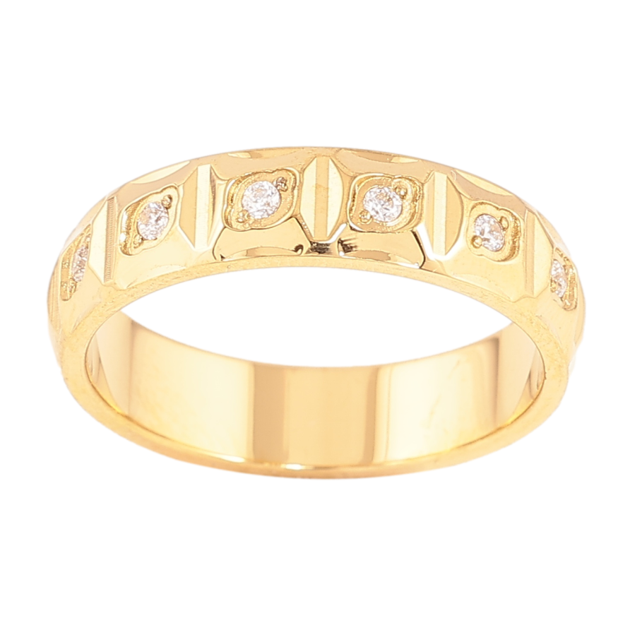 Каблучка Xuping TTM Stainless Steel Колір 14К «Візерунок з кристалами, шир. 5мм» фото №1