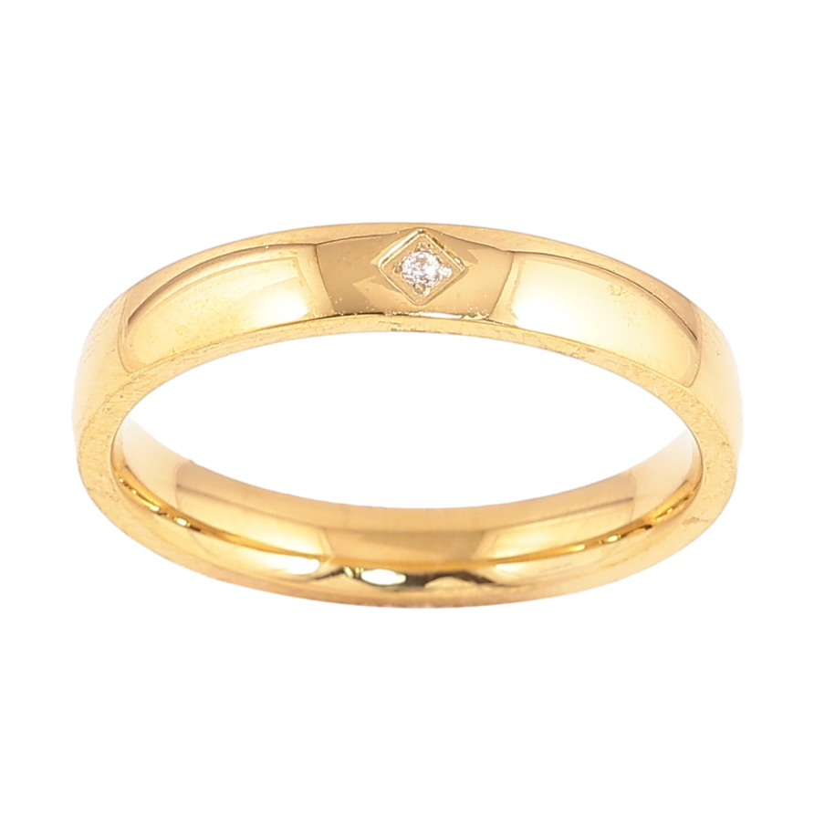 Кольцо Xuping TTM Stainless Steel Цвет 14К Узор с кристаллом, шир. 3.5мм фото №1 Кольцо Xuping TTM Stainless Steel Цвет 14К Узор с кристаллом, шир. 3.5мм фото №1