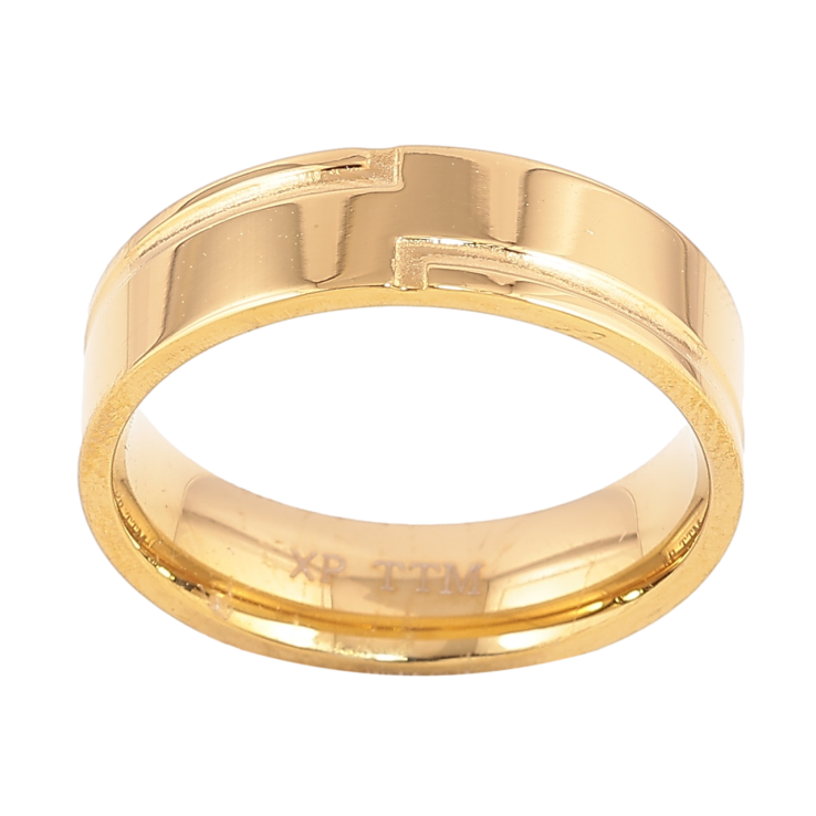 Кольцо Xuping TTM Stainless Steel Цвет 14К Декоративный узор, шир. 6мм фото №8