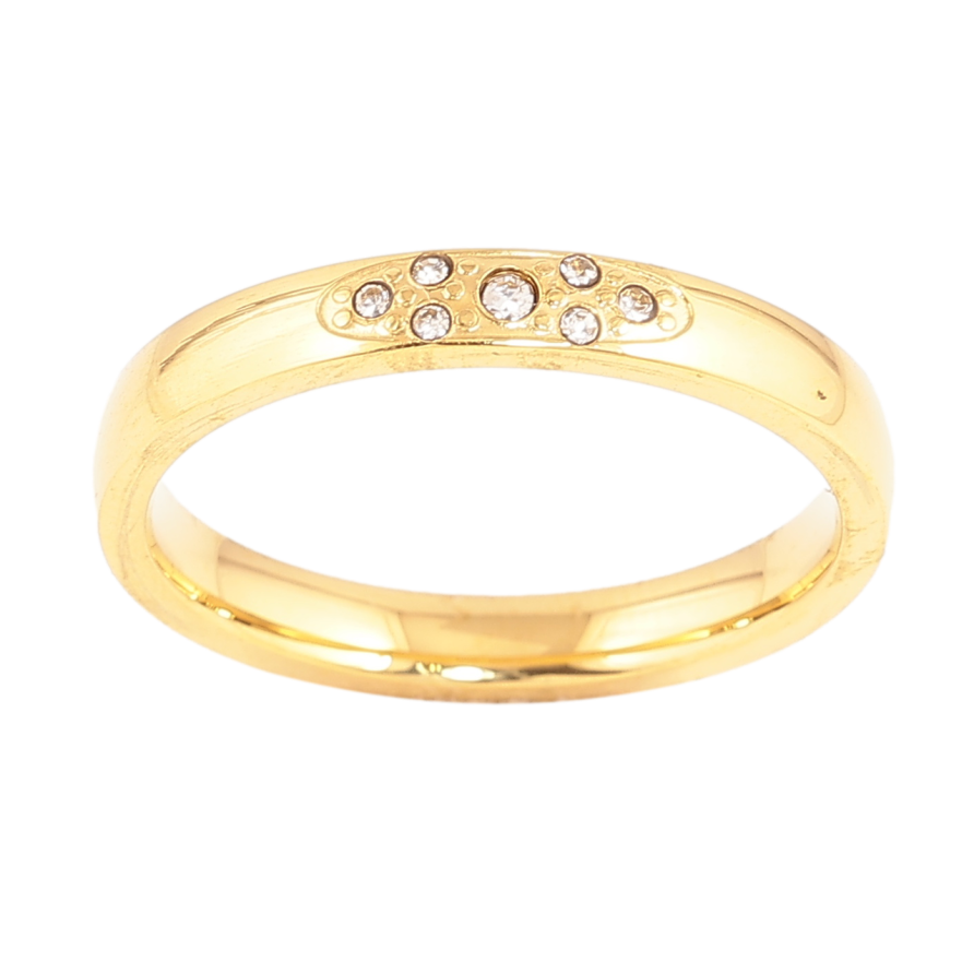 Кольцо Xuping TTM Stainless Steel Цвет 14К Узор с кристаллами, шир. 3мм фото №1 Кольцо Xuping TTM Stainless Steel Цвет 14К Узор с кристаллами, шир. 3мм фото №1
