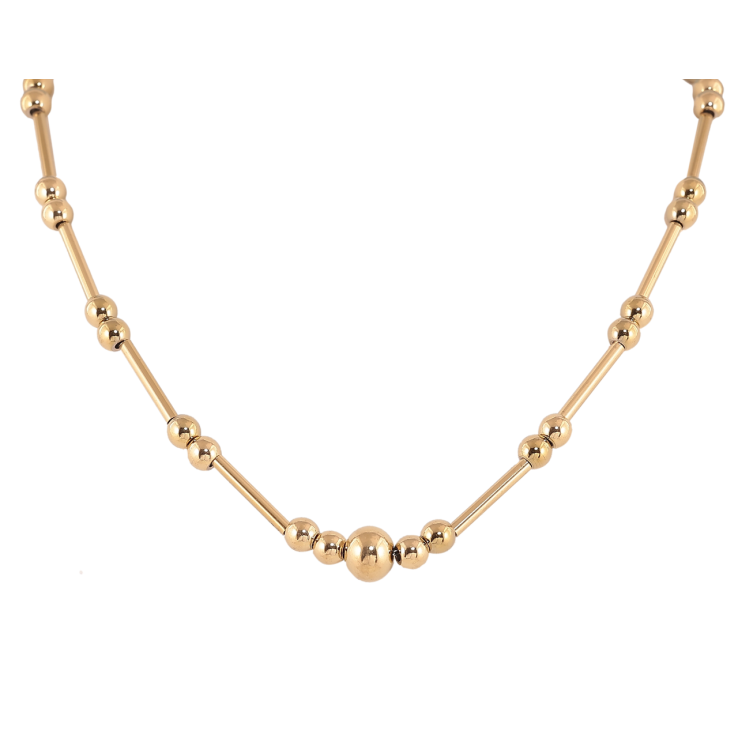 Кольє Xuping ТТМ Stainless Steel колір 14К «Намистини» довжина 44-49см х 2-8мм фото №5