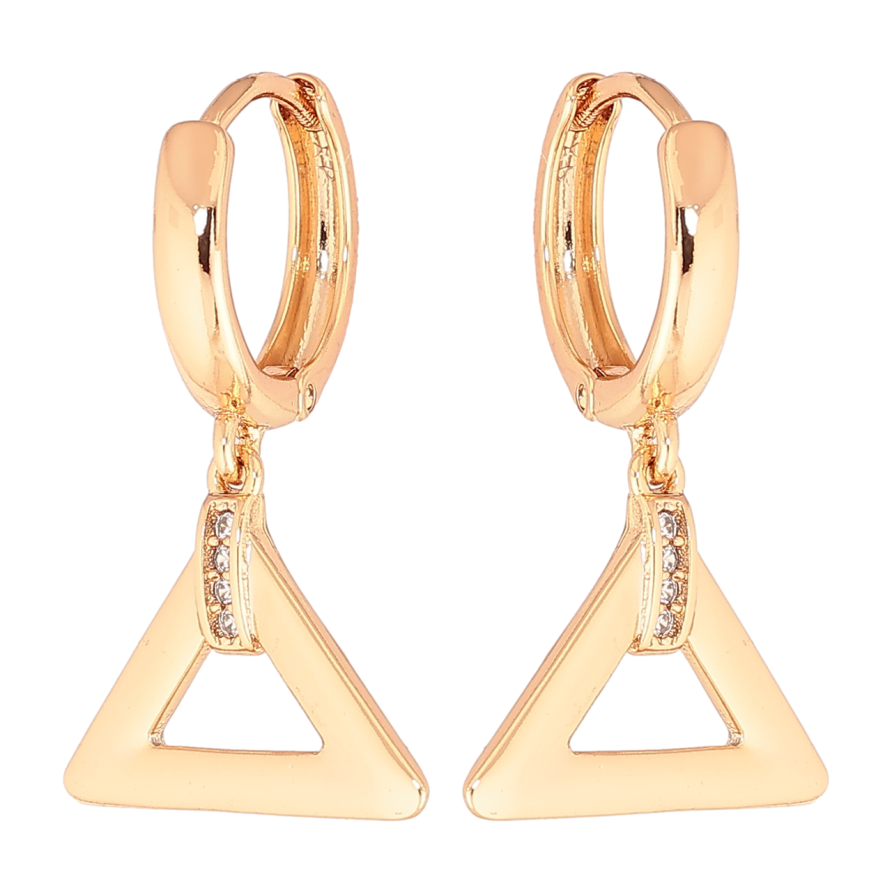 Серьги Xuping Позолота 18K подвески на колечках Треугольники фото №1 Серьги Xuping Позолота 18K подвески на колечках Треугольники фото №1