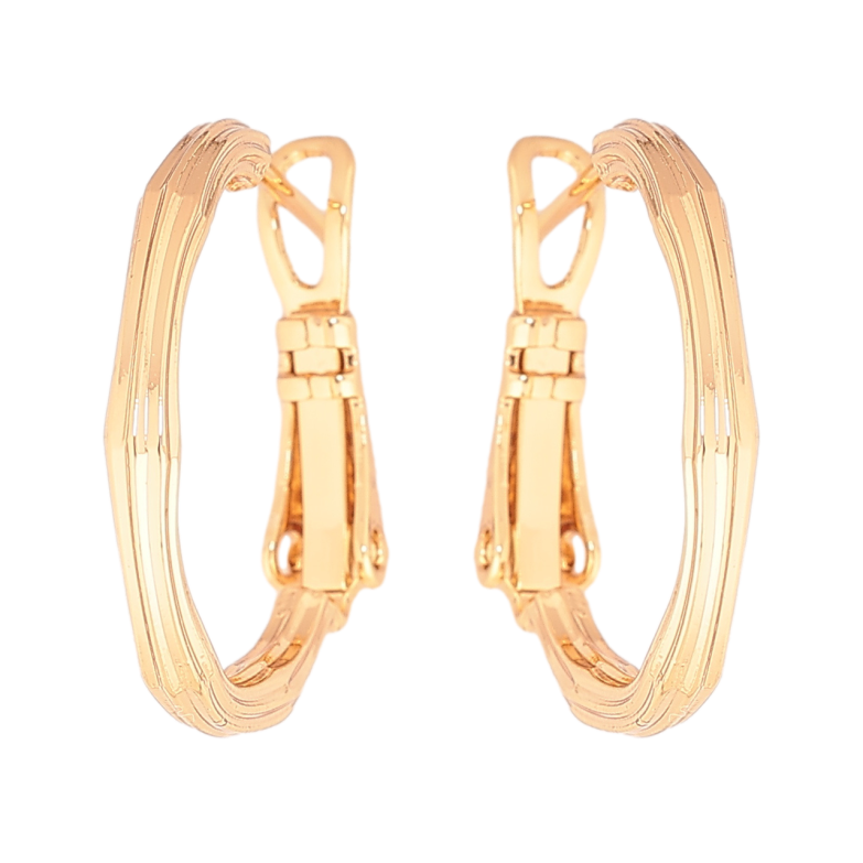 Серьги Xuping Позолота 18K кольца (конго) Декоративный узор ø 2см фото №1 Серьги Xuping Позолота 18K кольца (конго) Декоративный узор ø 2см фото №1