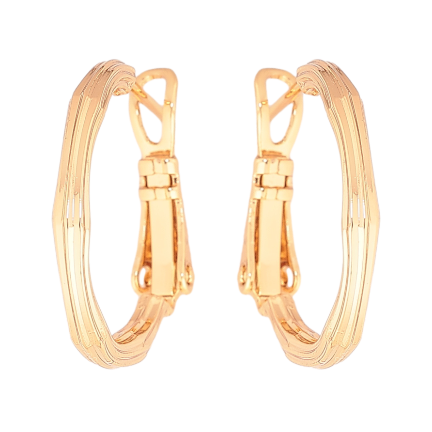 Серьги Xuping Позолота 18K кольца (конго) Декоративный узор ø 2см фото №1 Серьги Xuping Позолота 18K кольца (конго) Декоративный узор ø 2см фото №1