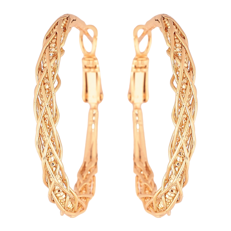 Серьги Xuping Позолота 18K кольца (конго) Декоративный узор ø 3,5см фото №2 Серьги Xuping Позолота 18K кольца (конго) Декоративный узор ø 3,5см фото №2