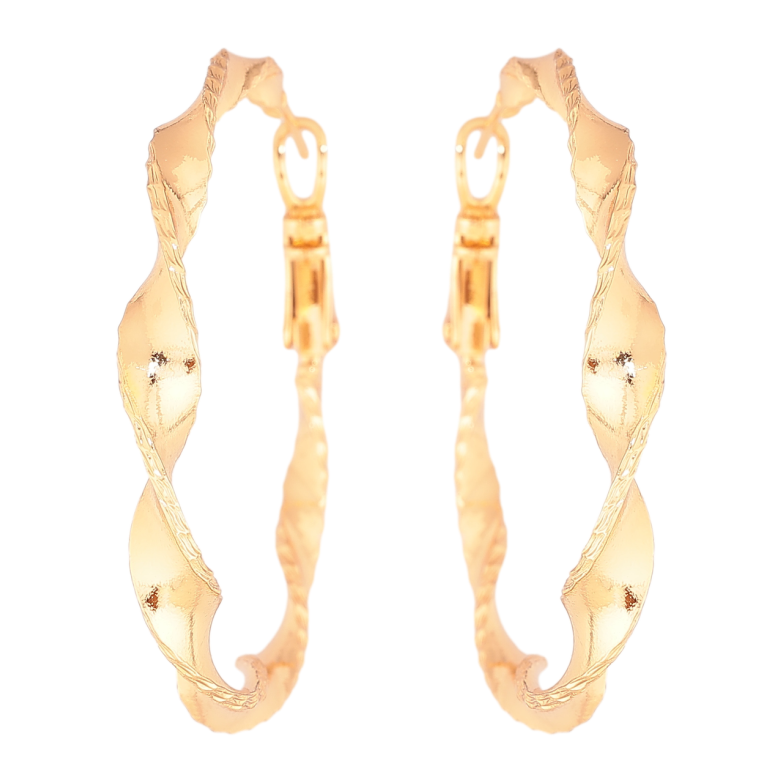 Сережки Xuping Позолота 18K кільця (конго) «Декоративний візерунок» ø 4см фото №1 Сережки Xuping Позолота 18K кільця (конго) «Декоративний візерунок» ø 4см фото №1