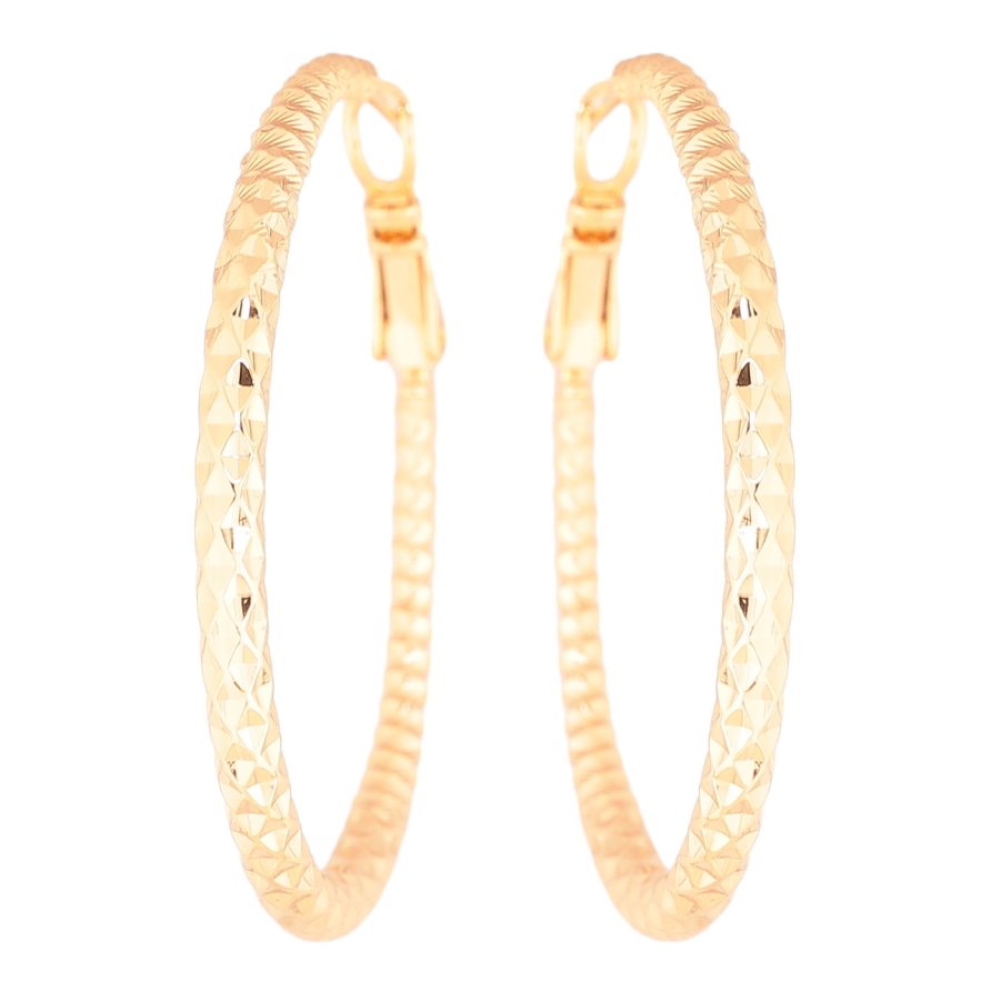 Серьги Xuping Позолота 18K кольца (конго) Декоративный узор ø 4см фото №1 Серьги Xuping Позолота 18K кольца (конго) Декоративный узор ø 4см фото №1