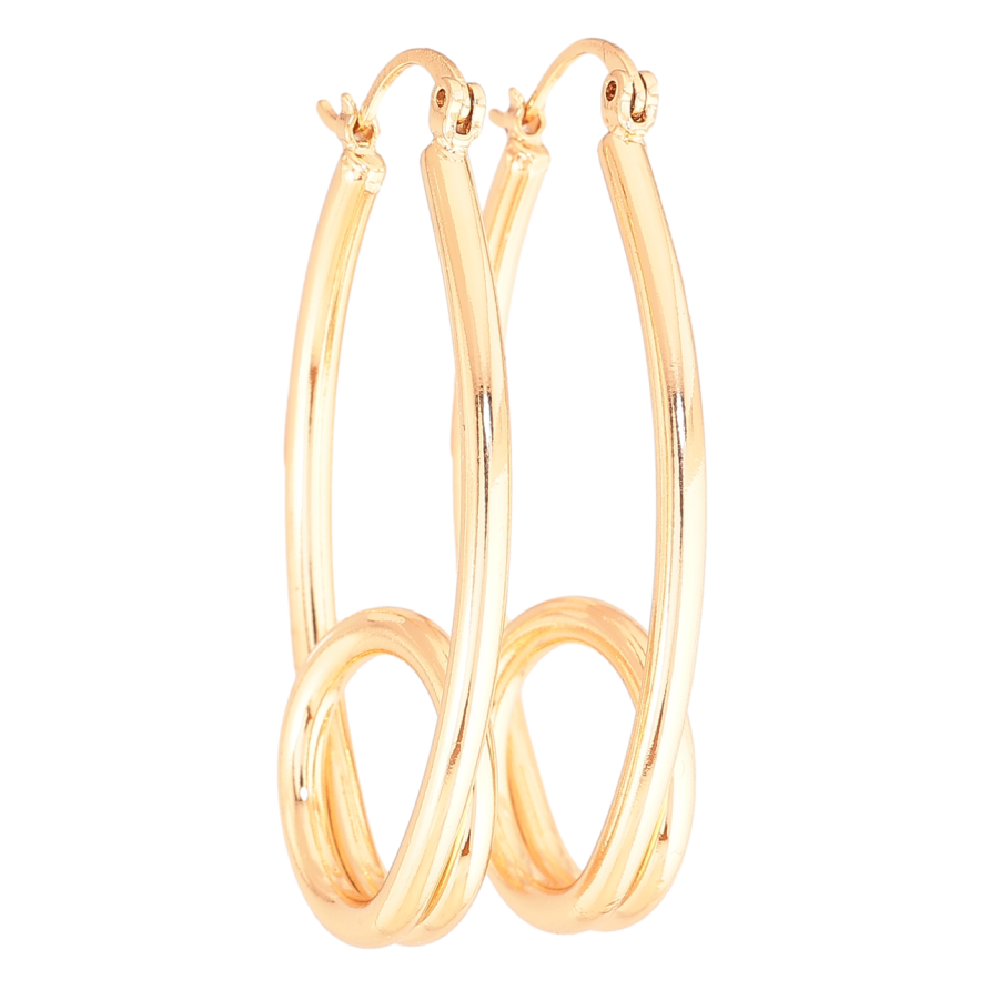 Сережки Xuping Позолота 18K замок-шпилька «Декоративний візерунок» фото №1