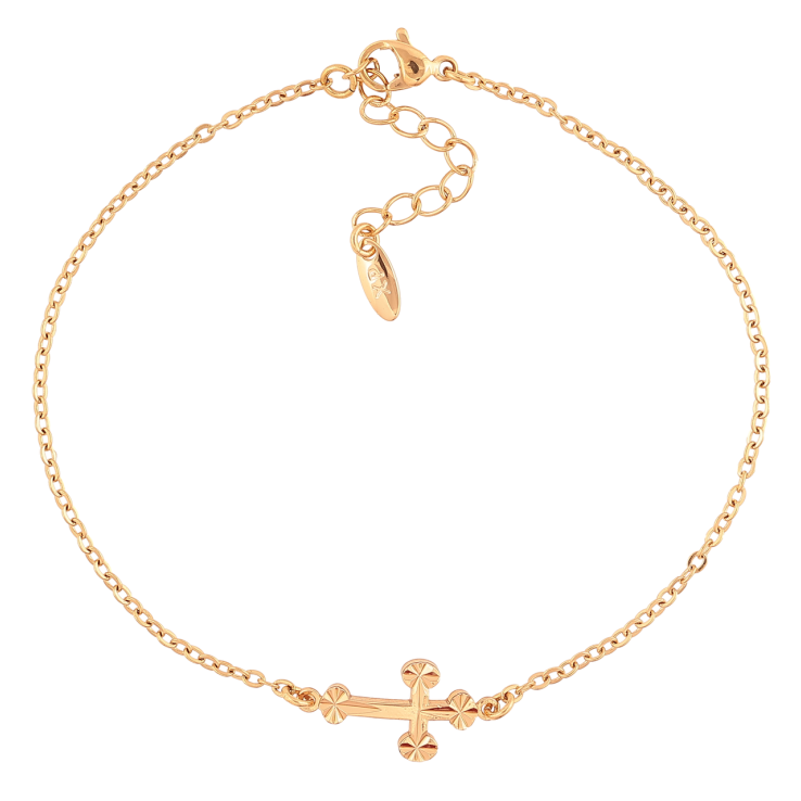 Браслет Xuping Позолота 18K Цепочка с крестиком размер с доп. цепочкой 20-23см х 2мм фото №6