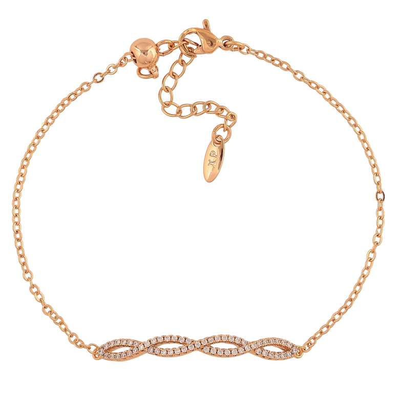 Браслет Xuping Позолота 18K Цепочка с вставкой размер с доп. цепочкой и бегунком 18,5-21,5см х 2мм фото №1