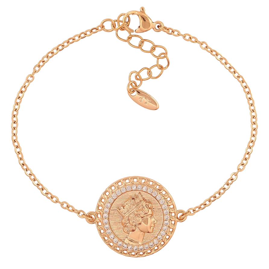 Браслет Xuping Позолота 18K Цепочка с вставкой Елизавета размер с доп. цепочкой 15,5-18,5см х 2мм фото №1