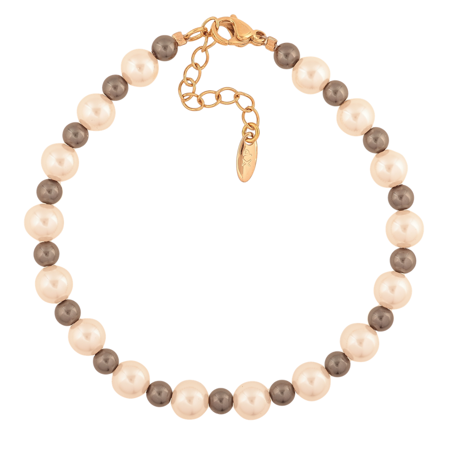 Браслет Xuping Позолота 18K Черно-белые бусины размер с доп. цепочкой 18-21см х 4-6мм фото №1