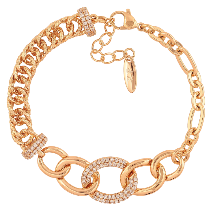 Браслет Xuping Позолота 18K Комбинированная цепочка размер с доп. цепочкой 17,5-20,5см х 5-15мм фото №22 Браслет Xuping Позолота 18K Комбинированная цепочка размер с доп. цепочкой 17,5-20,5см х 5-15мм фото №22