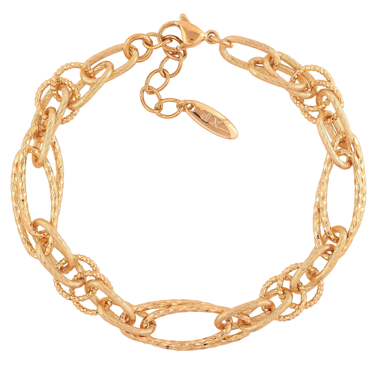 Браслет Xuping Позолота 18K «Ланцюжок Фантазійний» розмір з додатковим ланцюжком 18,5-21,5 см х 7-10 мм фото №19 Браслет Xuping Позолота 18K «Ланцюжок Фантазійний» розмір з додатковим ланцюжком 18,5-21,5 см х 7-10 мм фото №19