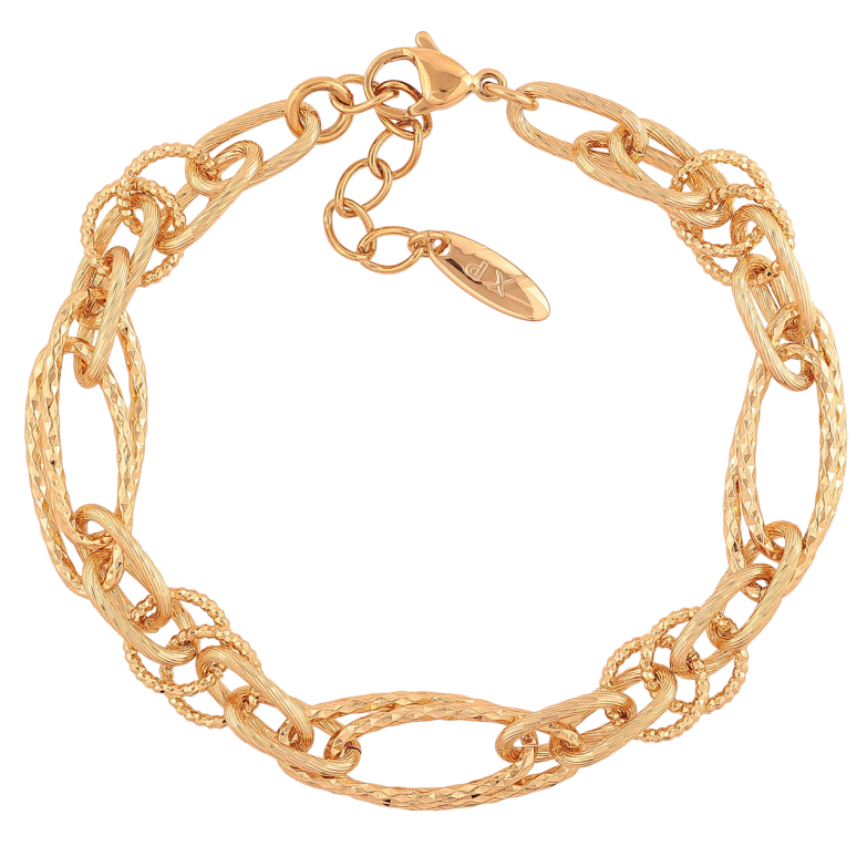 Браслет Xuping Позолота 18K Цепочка Фантазийная размер с доп. цепочкой 18,5-21,5см х 7-10мм фото №1 Браслет Xuping Позолота 18K Цепочка Фантазийная размер с доп. цепочкой 18,5-21,5см х 7-10мм фото №1